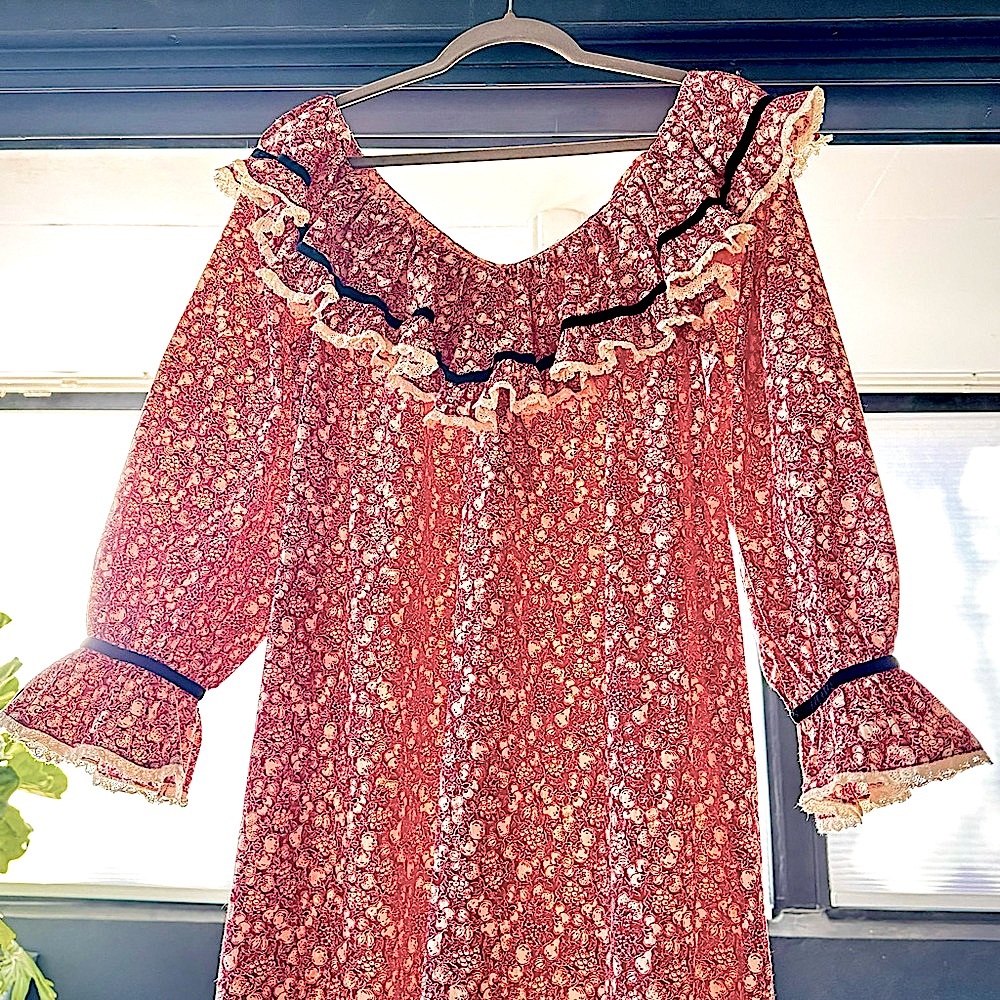 💋SOLD💋✨🍒DÔEN ‘Chaleur’ Nightgown Rouge Pomme Et Poire XS✨ - Picture 5 of 15